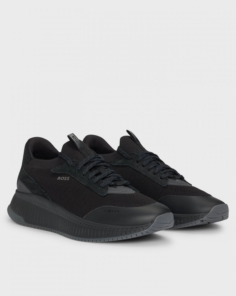 Hugo Boss TTNM EVO Mens Trainers with Knitted Uppers NOS - Black - Size UK 9
